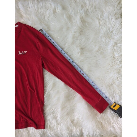 Abercrombie & Fitch Men’s Long Sleeve Red Muscle Fit Y2K Shirt Size Large - Picture 6 of 11